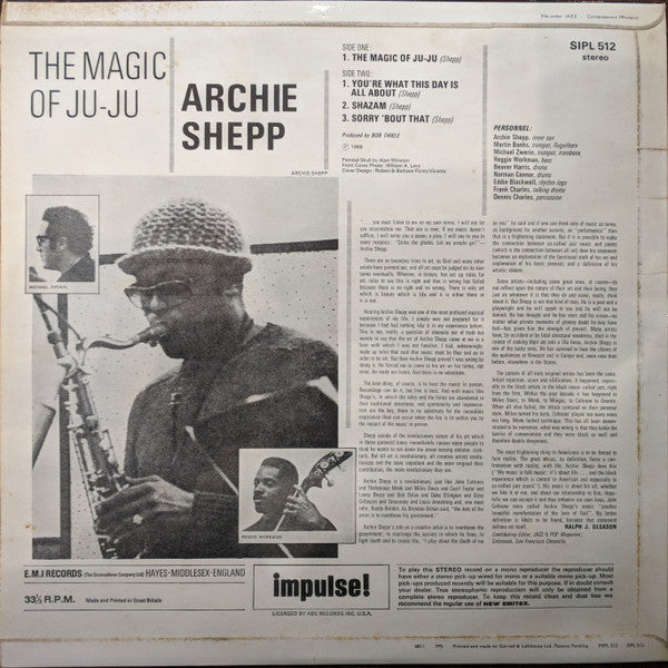 Archie Shepp : The Magic Of Ju-Ju (LP, Album)