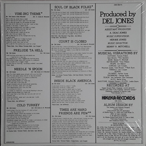 Del Jones' Positive Vibes : Del Jones' Positive Vibes (LP, Album, RE, Unofficial)