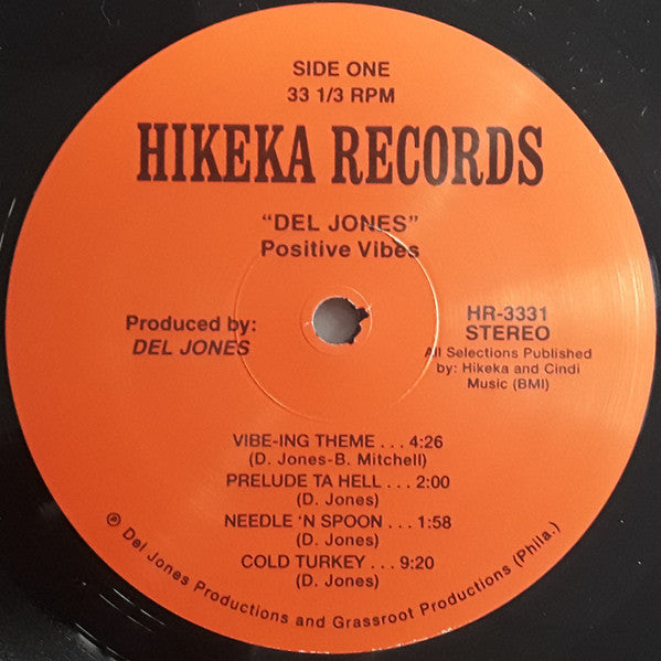 Del Jones' Positive Vibes : Del Jones' Positive Vibes (LP, Album, RE, Unofficial)