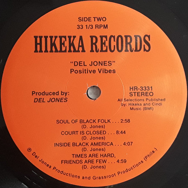 Del Jones' Positive Vibes : Del Jones' Positive Vibes (LP, Album, RE, Unofficial)
