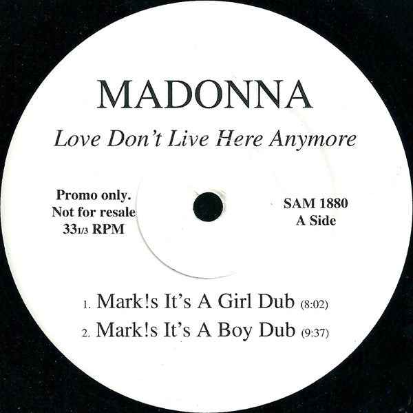 Madonna : Love Don't Live Here Anymore (12", Promo)