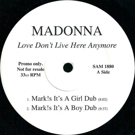 Madonna : Love Don't Live Here Anymore (12", Promo)