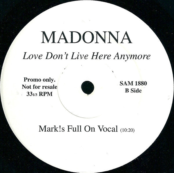 Madonna : Love Don't Live Here Anymore (12", Promo)