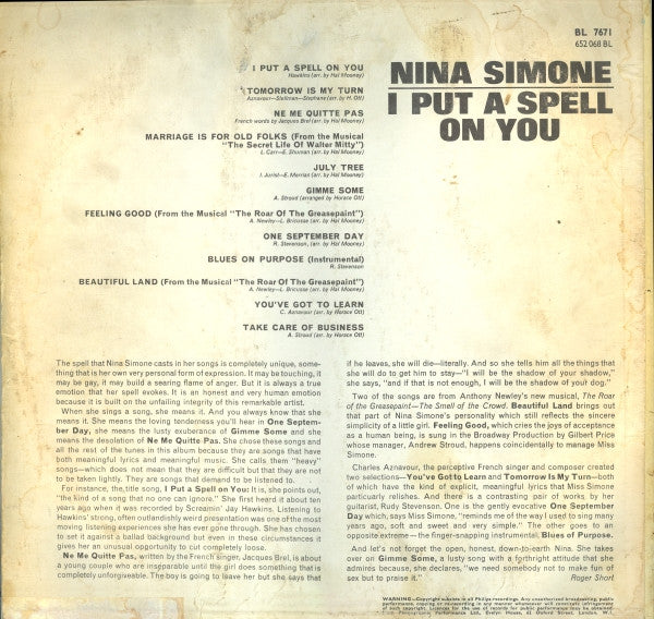 Nina Simone : I Put A Spell On You (LP, Album, Mono)