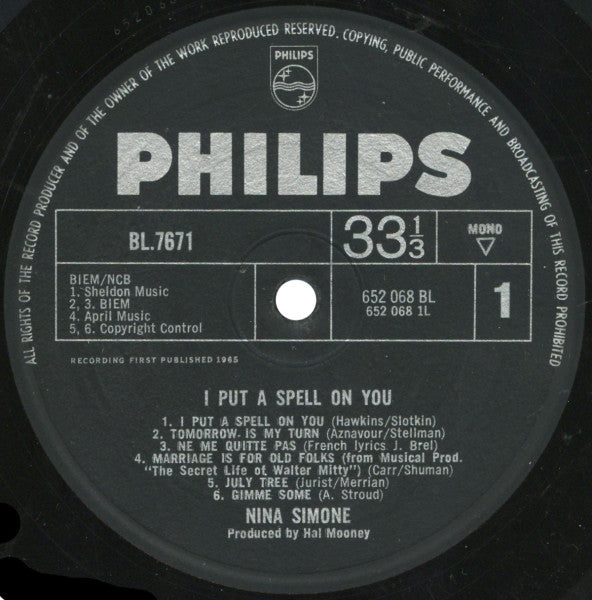 Nina Simone : I Put A Spell On You (LP, Album, Mono)