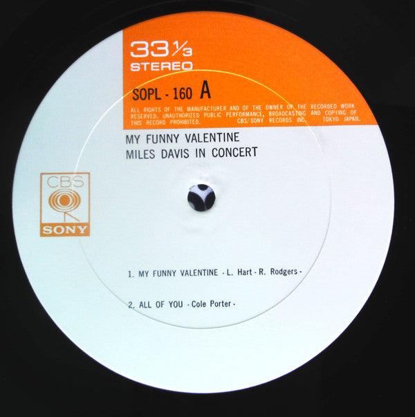 Miles Davis : My Funny Valentine - Miles Davis In Concert (LP, Album, RE)