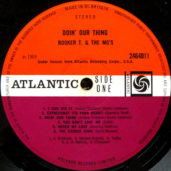 Booker T. & The M.G.'s* : Doin' Our Thing (LP, Album, RE)