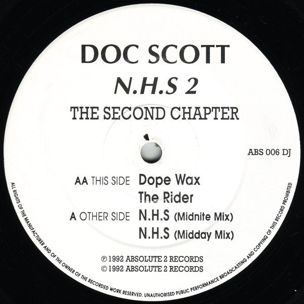 Doc Scott : The N.H.S E.P. Vol 2 - The Second Chapter (12", EP)