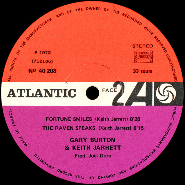 Gary Burton & Keith Jarrett : Gary Burton & Keith Jarrett (LP, Album)