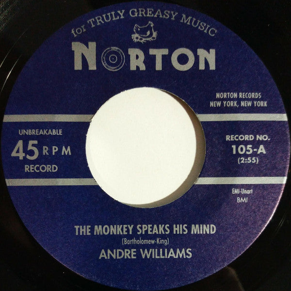 Andre Williams (2) : The Monkey Speaks His Mind (7", Single)