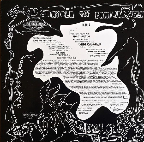 The Red Crayola* With The Familiar Ugly : The Parable Of Arable Land (LP, Album, RE)