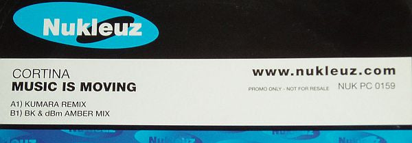 Cortina : Music Is Moving (12", Promo)