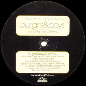 Blur : Girls & Boys (Pet Shop Boys Remix) (12")