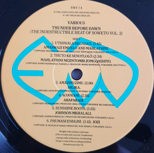 Various : Thunder Before Dawn - The Indestructible Beat Of Soweto Volume Two (LP, Comp)