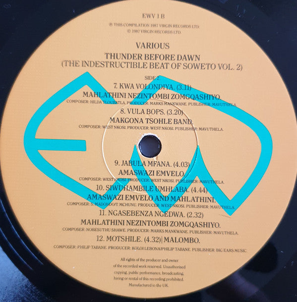 Various : Thunder Before Dawn - The Indestructible Beat Of Soweto Volume Two (LP, Comp)