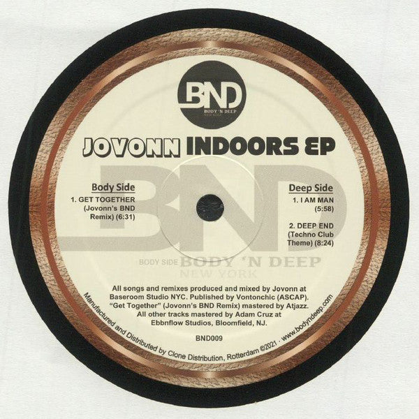 Jovonn : Indoors EP (12", EP)