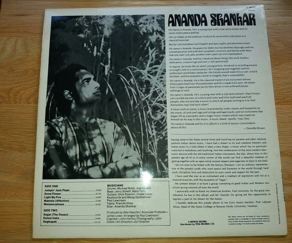 Ananda Shankar : Ananda Shankar (LP, Album, RE)