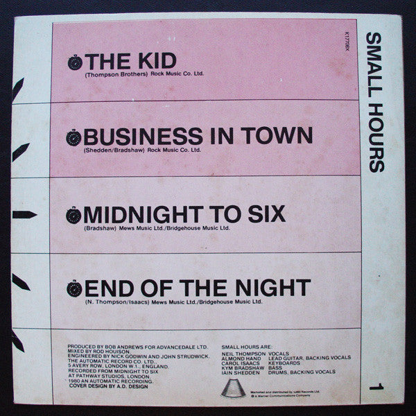 Small Hours : 1 (10", EP, Ltd)