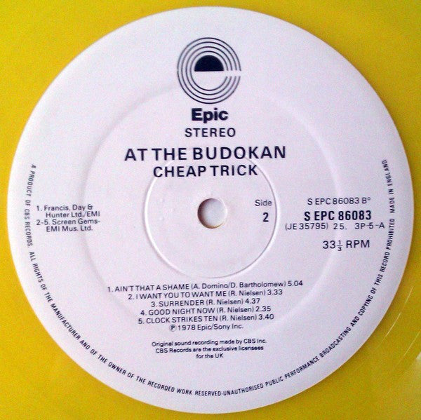 Cheap Trick : At The Budokan (LP, Album, Ltd, Yel)