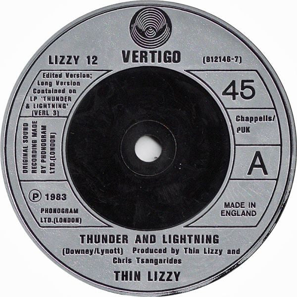 Thin Lizzy : Thunder And Lightning / Still In Love With You (Live) (7", Single, Glo)