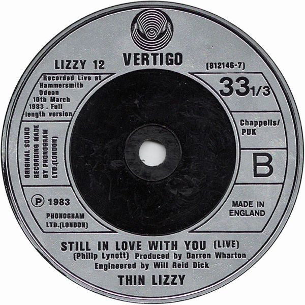 Thin Lizzy : Thunder And Lightning / Still In Love With You (Live) (7", Single, Glo)
