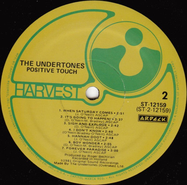 The Undertones : Positive Touch (LP, Album, Mon)