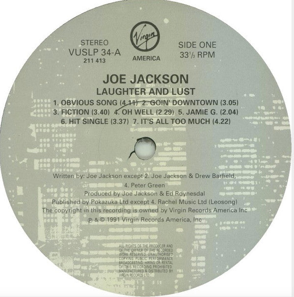 Joe Jackson : Laughter & Lust (LP, Album)