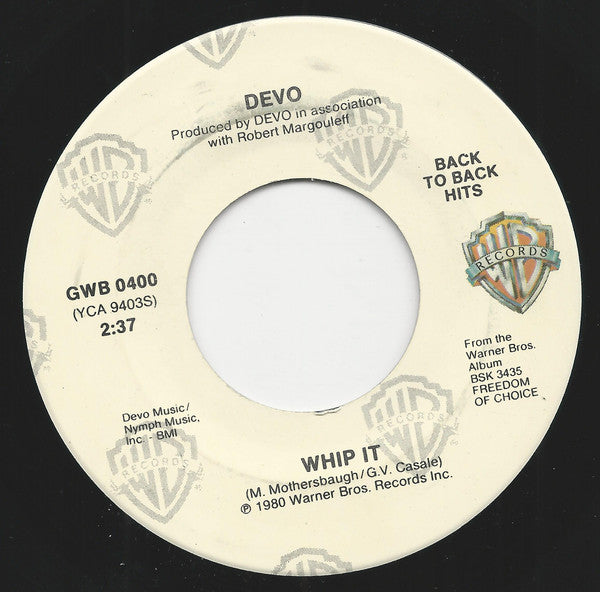 Devo : Whip It / Girl U Want (7", RE, Spe)