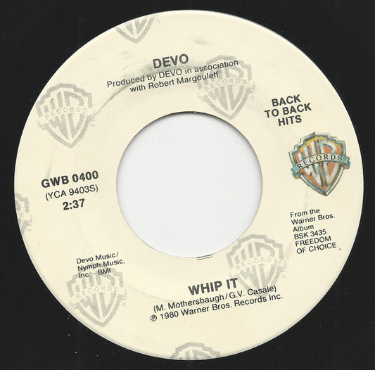 Devo : Whip It / Girl U Want (7", RE, Spe)