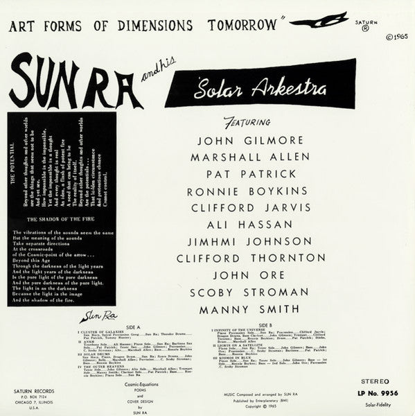 Sun Ra And His Solar Arkestra* : Art Forms Of Dimensions Tomorrow (LP, Album, RE, 180)
