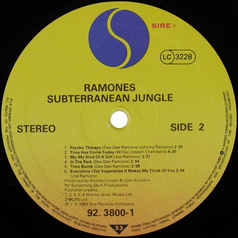 Ramones : Subterranean Jungle (LP, Album)