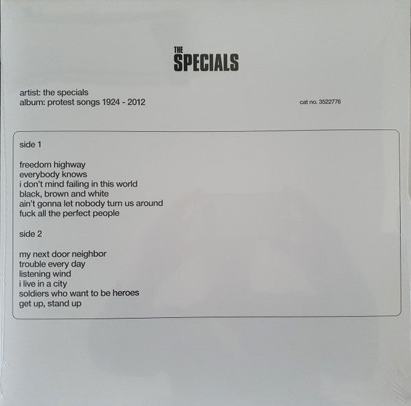 The Specials : Protest Songs 1924-2012 (LP, Album, Ltd)