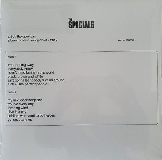 The Specials : Protest Songs 1924-2012 (LP, Album, Ltd)