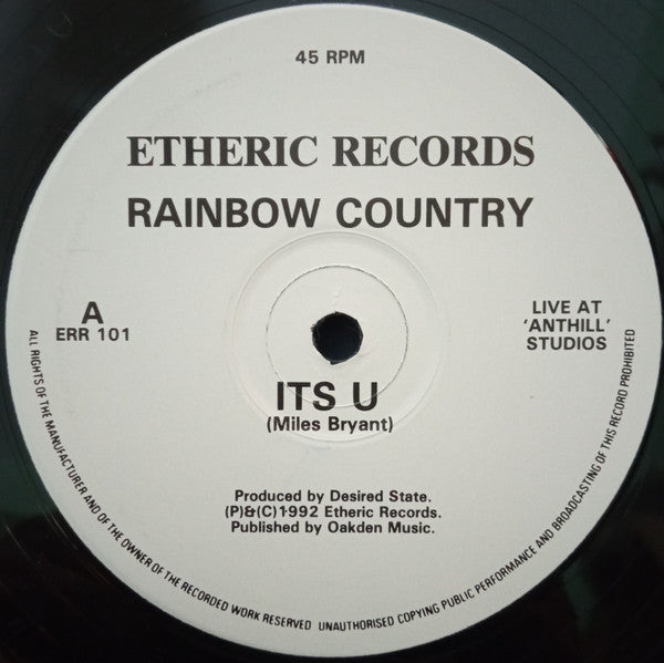 Rainbow Country : Its U / Live Together (12")