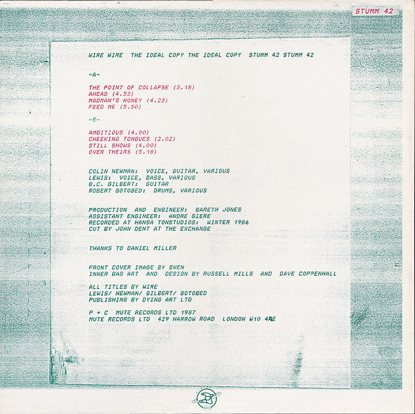 Wire : The Ideal Copy (LP, Album, Gre)
