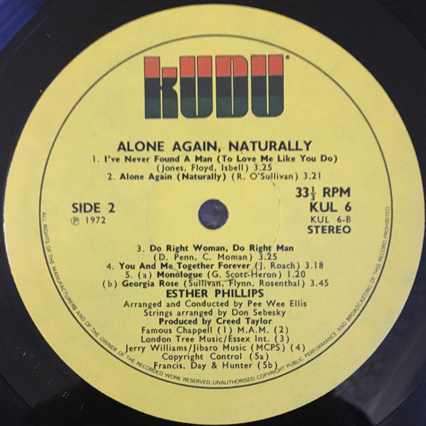 Esther Phillips : Alone Again Naturally (LP, Album)