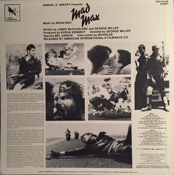 Brian May (2) : Mad Max (Original Motion Picture Soundtrack) (LP, Album)