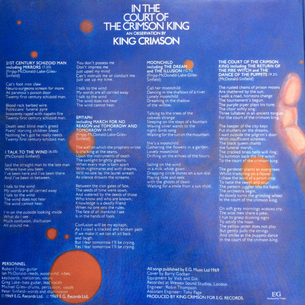 King Crimson : In The Court Of The Crimson King (LP, Album, RE)