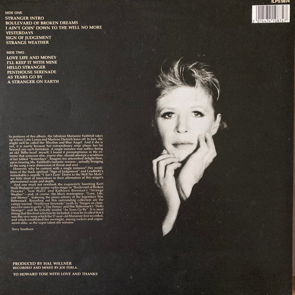 Marianne Faithfull : Strange Weather (LP, Album, Gat)