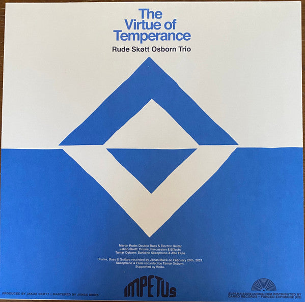 Rude Skøtt Osborn Trio : The Virtue of Temperance (LP, Ltd, Bla)