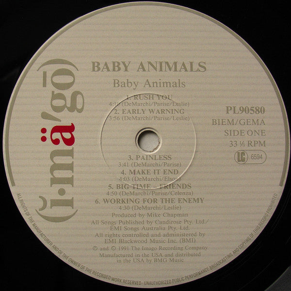 Baby Animals : Baby Animals (LP, Album)