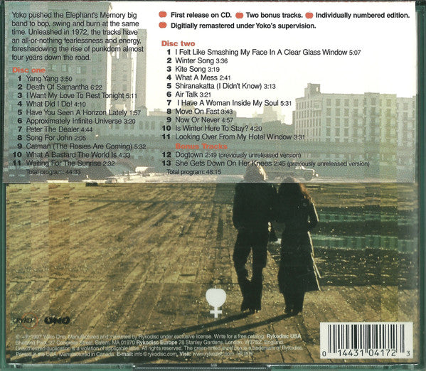 Yoko Ono With Plastic Ono Band* : Approximately Infinite Universe (2xCD, Album, Num, RE, RM)