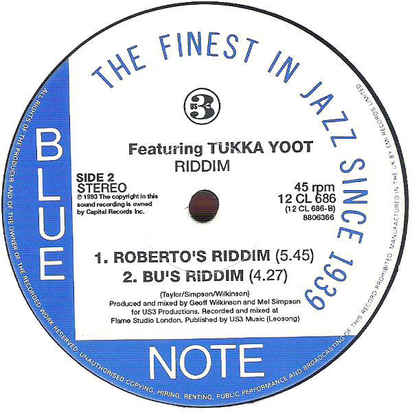 Us3 Featuring Tukka Yoot : Riddim (12", Single)