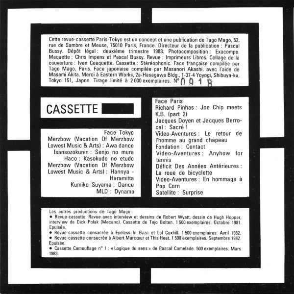 Various : Paris Tokyo (Cass, Comp, Ltd, Num)