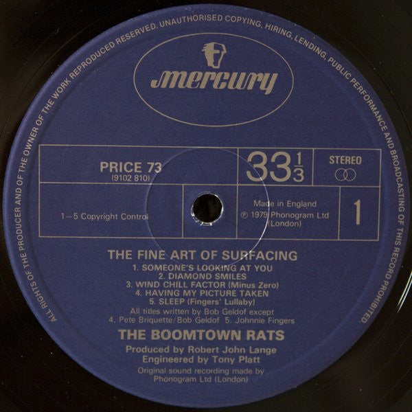 The Boomtown Rats : The Fine Art Of Surfacing (LP, Album, RE)