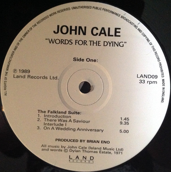 John Cale : Words For The Dying (LP, Album)