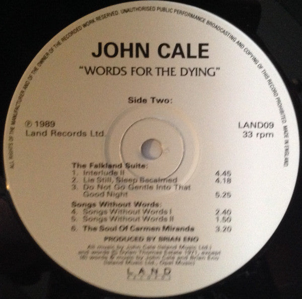 John Cale : Words For The Dying (LP, Album)