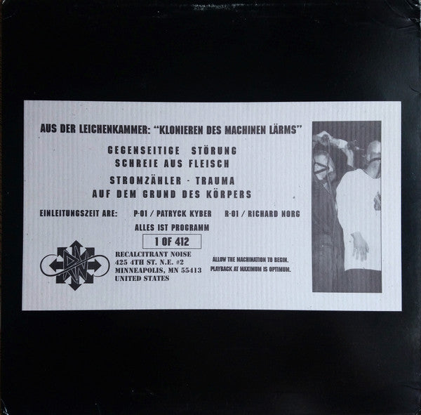 Einleitungszeit : Aus Der Leichenkammer: "Klonieren Des Machinen Lärms" (LP, Ltd)