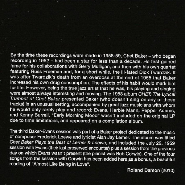 Chet Baker / Bill Evans : The Complete Legendary Sessions (CD, Comp)
