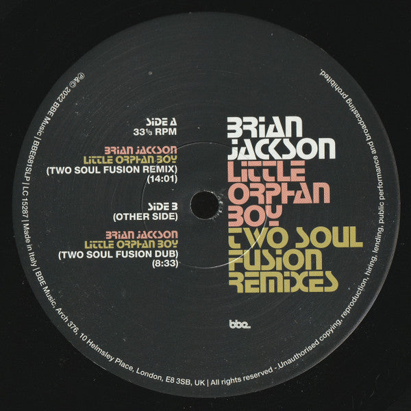 Brian Jackson : Little Orphan Boy (Two Soul Fusion Remixes) (2x12", Single)